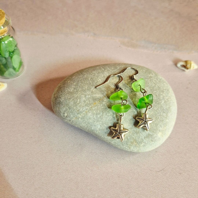 Boucles d'oreilles TARTARUGA - Verre de mer - Ardore Marina, Calabre