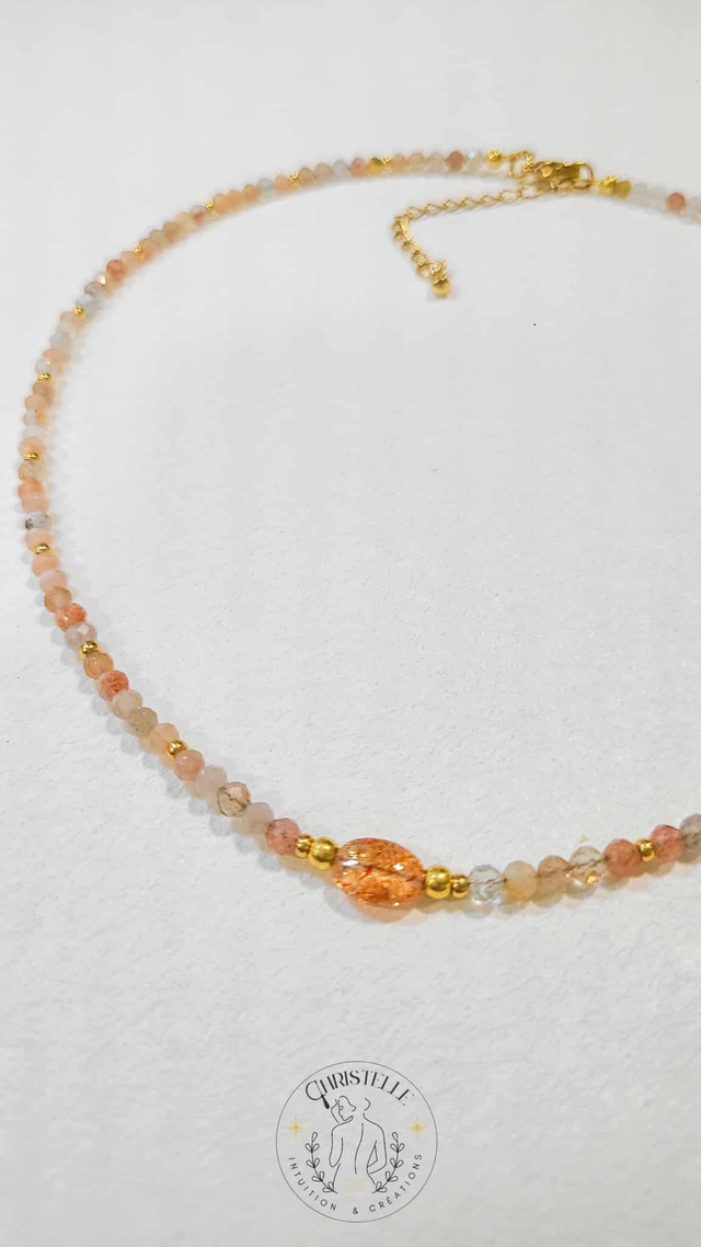Collier Talisman Pierre de Soleil – Joie et Confiance