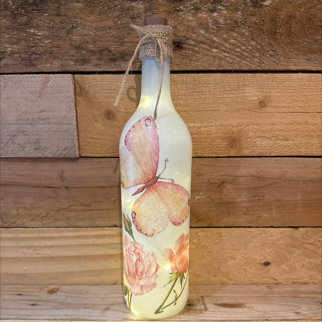 Pink Butterfly Light Bottle 