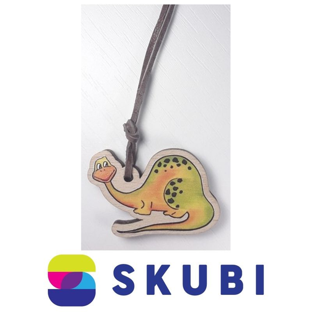 Přívěsek dřevěný - na krk - dinosaurus
