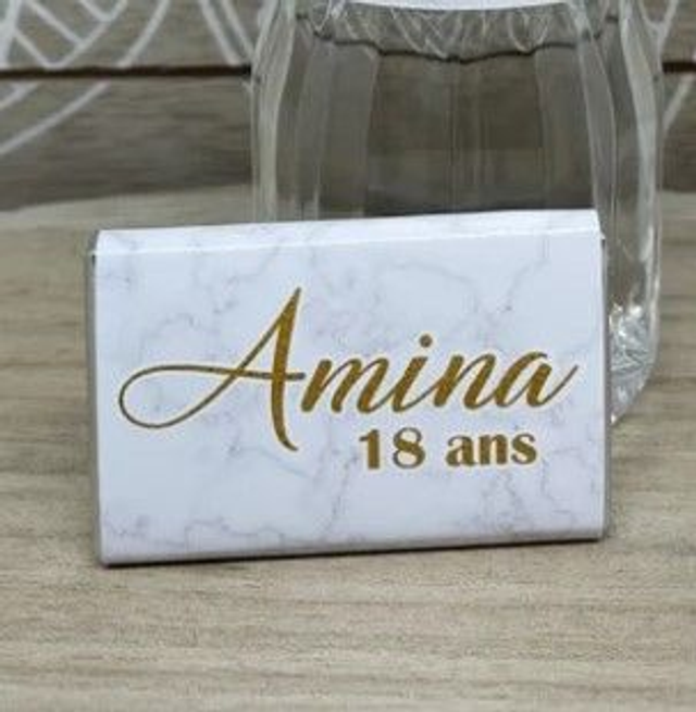 Lot de 10 mini chocolats personnalisés thème marbre