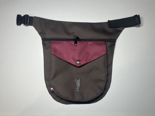 Grande pochette - Imperméable bicolore brun et framboise 