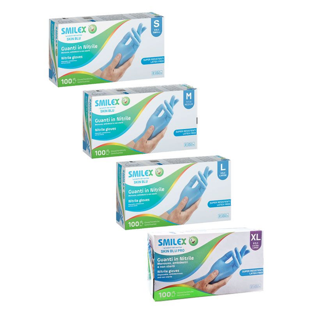 SMILEX GUANTI NITRILE BLU/VARIE TAGLIE