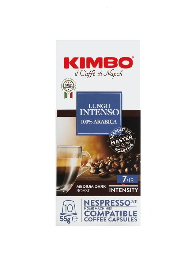 Caffé Kimbo | 10 Alu Kapseln Nespresso® kompatible Lungo Intenso  | Intensität 7/13
