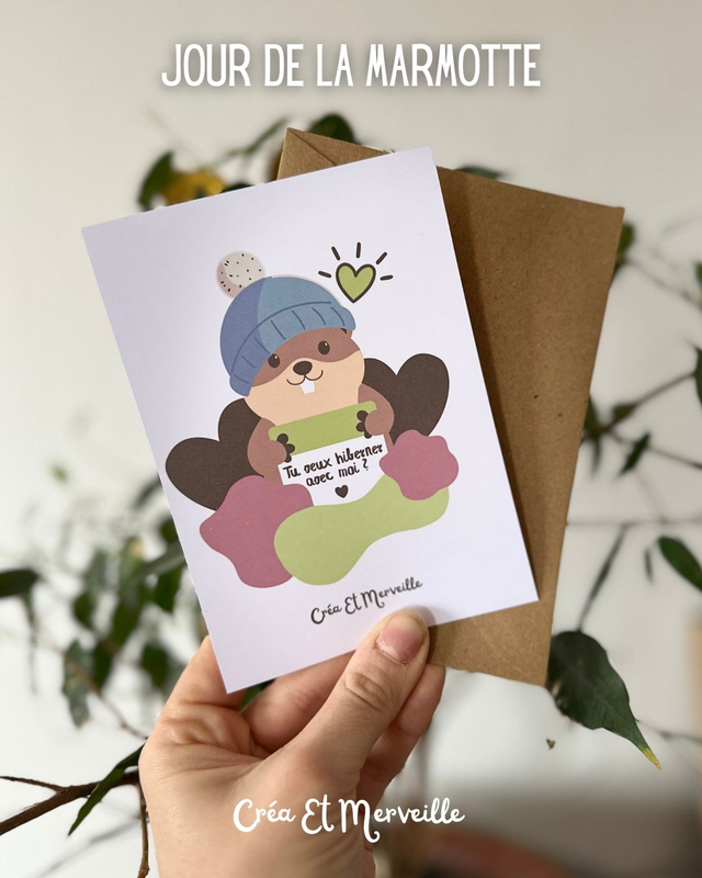 Carte postale Marmotte ❤️