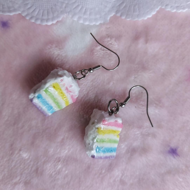 Boucles d'oreilles Rainbow cake 🌈