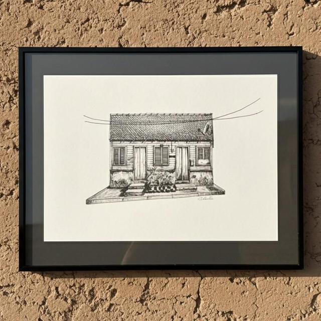 Tirage d'art encadré - case créole #16 - Les Trois Ilets - reproduction 