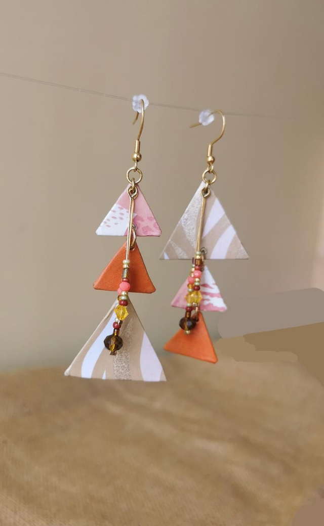 Boucles d&#039;oreilles Nora Savane Orangées