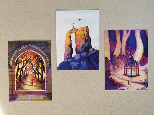 Lot de 3 cartes simples - Collection Féérique