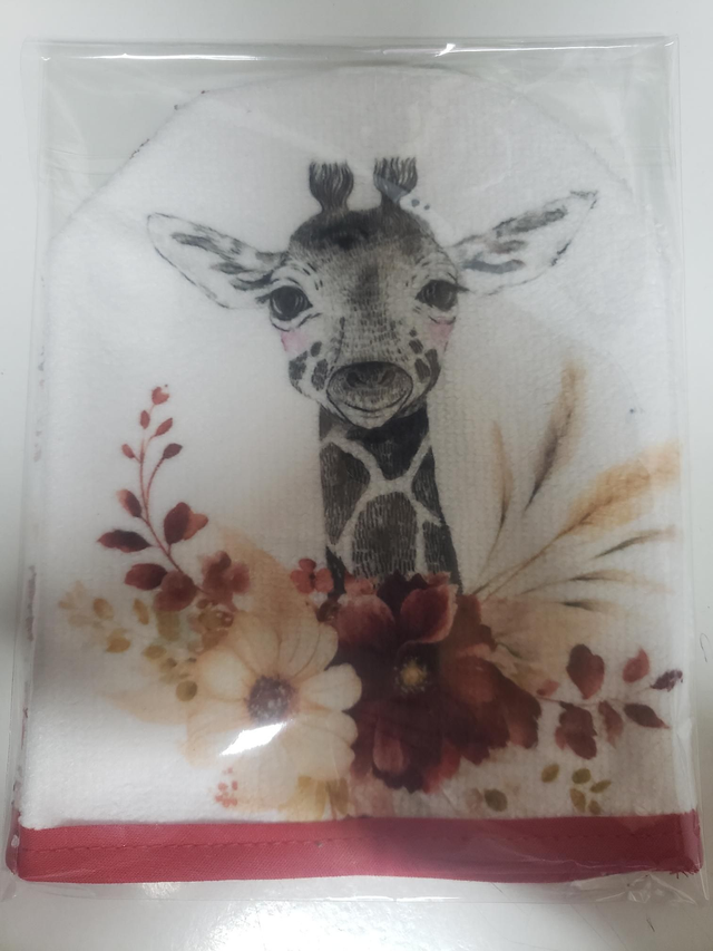 Gant de toilette girafe artisanale 