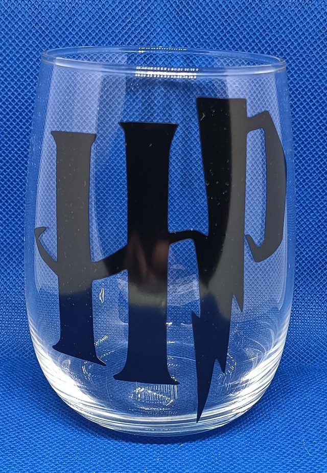 Custom Design Black Vinyl Harry Potter HP Logo 13oz Glass.