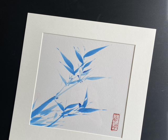 Original hand made bamboo painting Window Mount,19cm*19m