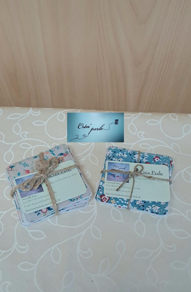 Lot de 5 lingettes lavables molleton Bio