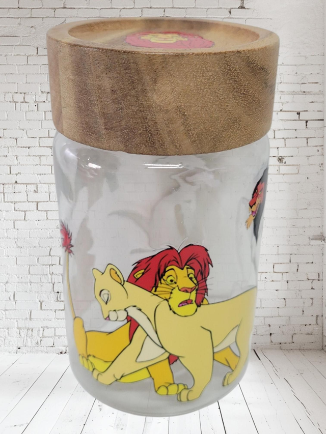 Petite bonbonnière en verre Le roi lion vide