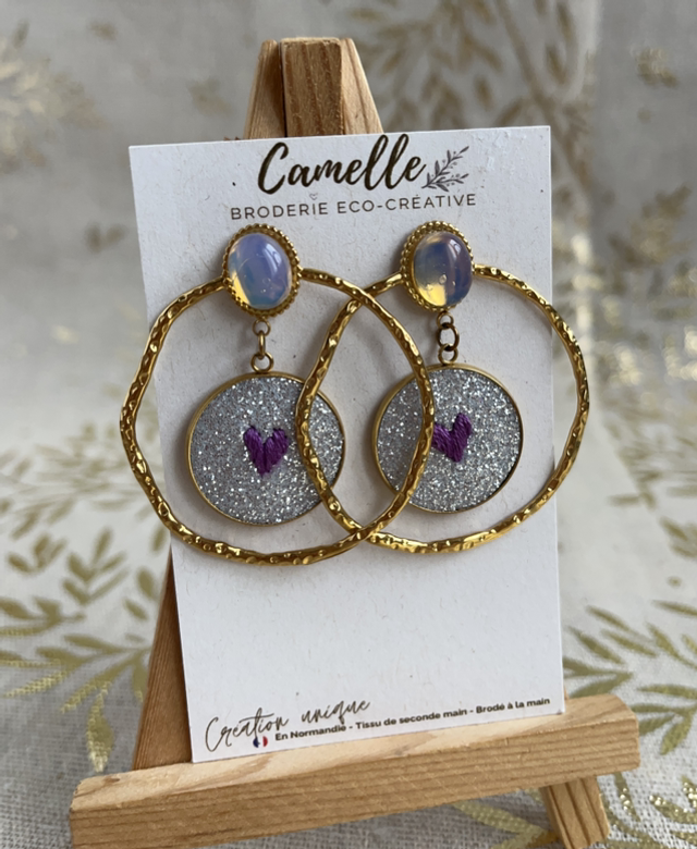 Boucles d’oreilles spéciale brillant/violet