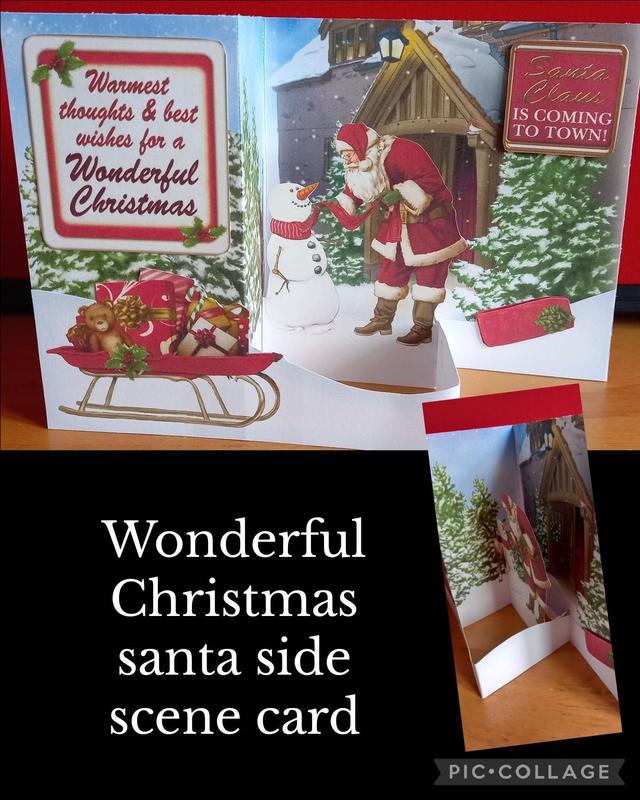 Wonderful Christmas Santa Side Scene card 