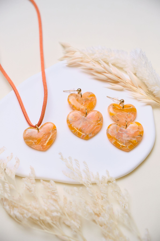 Set de corazones naranjas