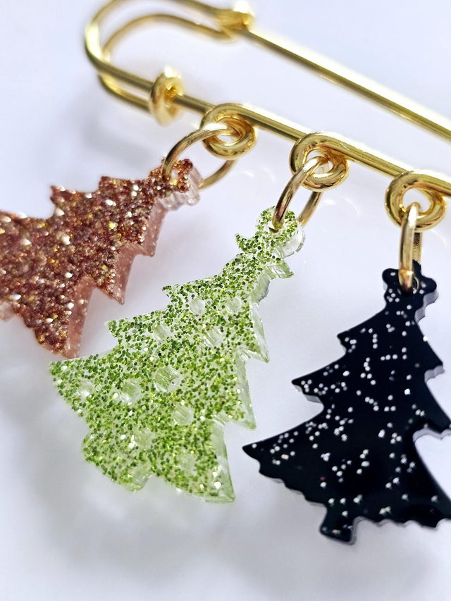 BROCHE DE NOEL TRIO DE SAPINS