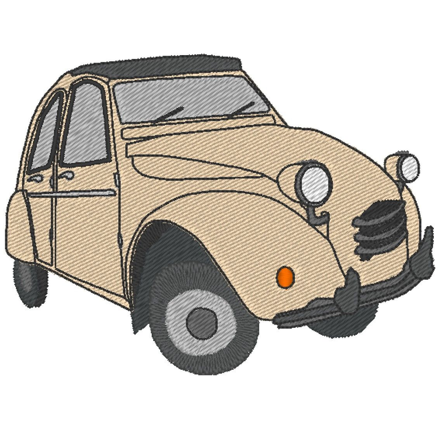 fichier broderie voiture 2CV - 1 Taille / 12 Formats