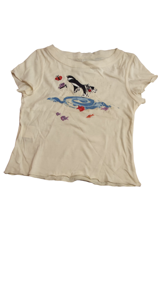 Tee-shirt à manches courtes gros minet XXS (Alouette)