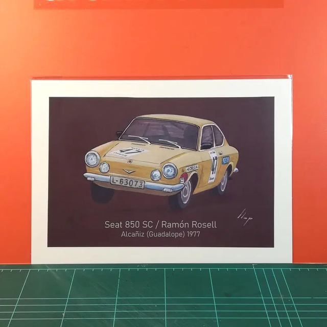 Artimotor prints - A4 1977 Seat 850 SC – Ramón Rosell (Alcañiz c. Guadalope)