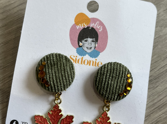 Mini Sidonie vert mousse feuille à strass