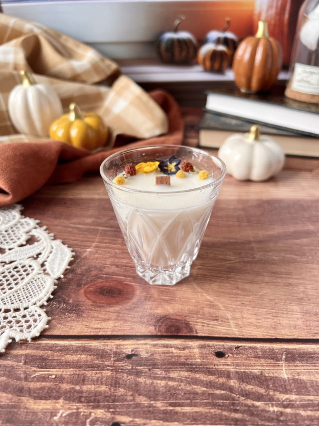 🍁 Bougie Brume matinale - verre "facettes"