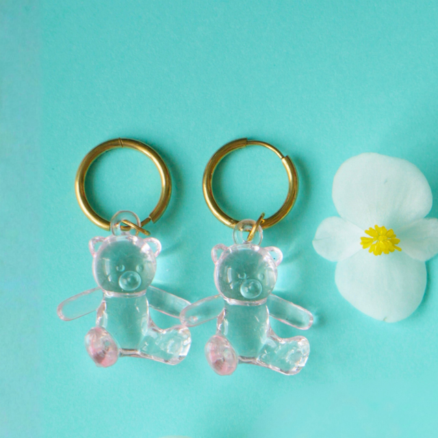 Boucles d'oreilles Oursons Roses