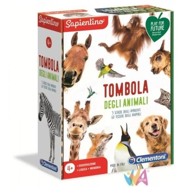 Clementoni Gioco Educativo SAPIENTINO TOMBOLA Animali New 16143