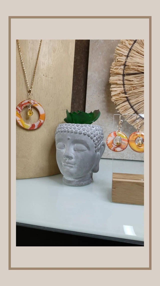 Parure sunset pop rond perlé 