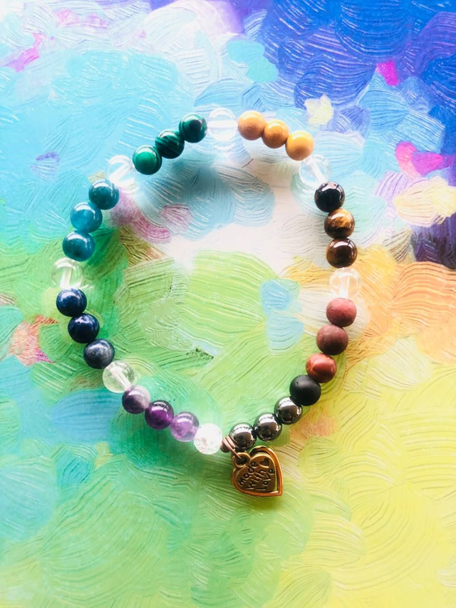 Bracelet Love Yourself 7 Chakras Arc-en-ciel