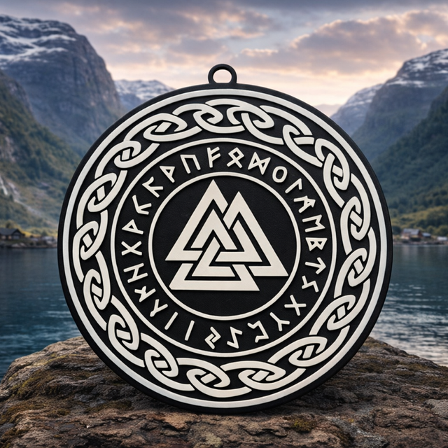 Viking Valknut / Odin’s knot wall Art 20cm hanging