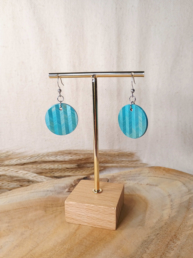 Boucles d'oreilles SIMPLE Chevron - Turquoise
