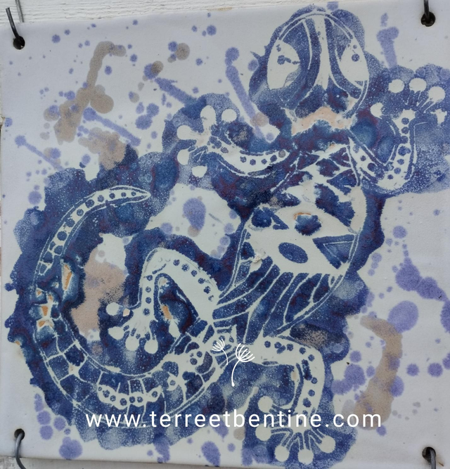 GECKO - CARREAU en grès 24.5 x 24.5 cm - VENDU