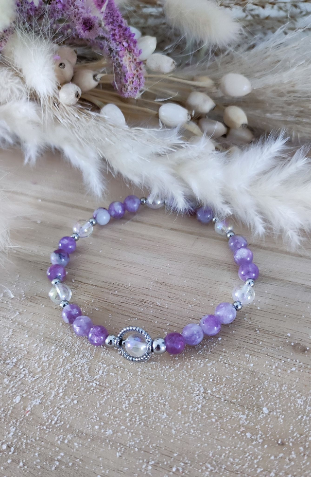 Bracelet "Anxiété" Lépidolite violette