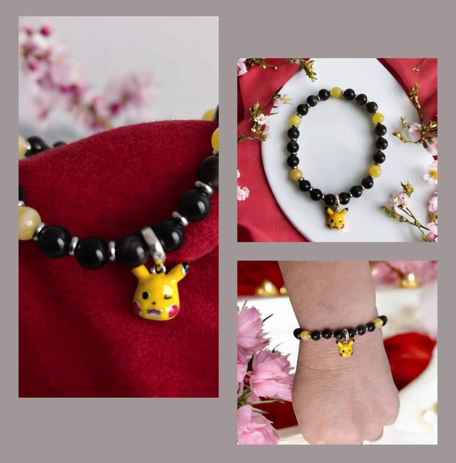 Bracelet Pandolith jade Topaze/ Obsidienne