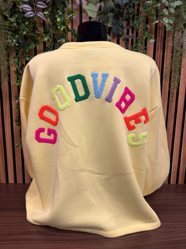 Sweater GOODVIBES - Geel