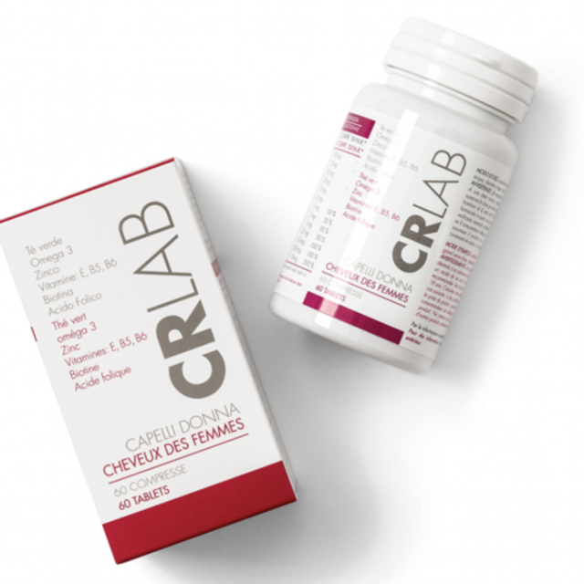 CRLAB WOMAN Combats female hair loss. Extracts of medicinal plants exert anti-inflammatory and antimicrobial action.