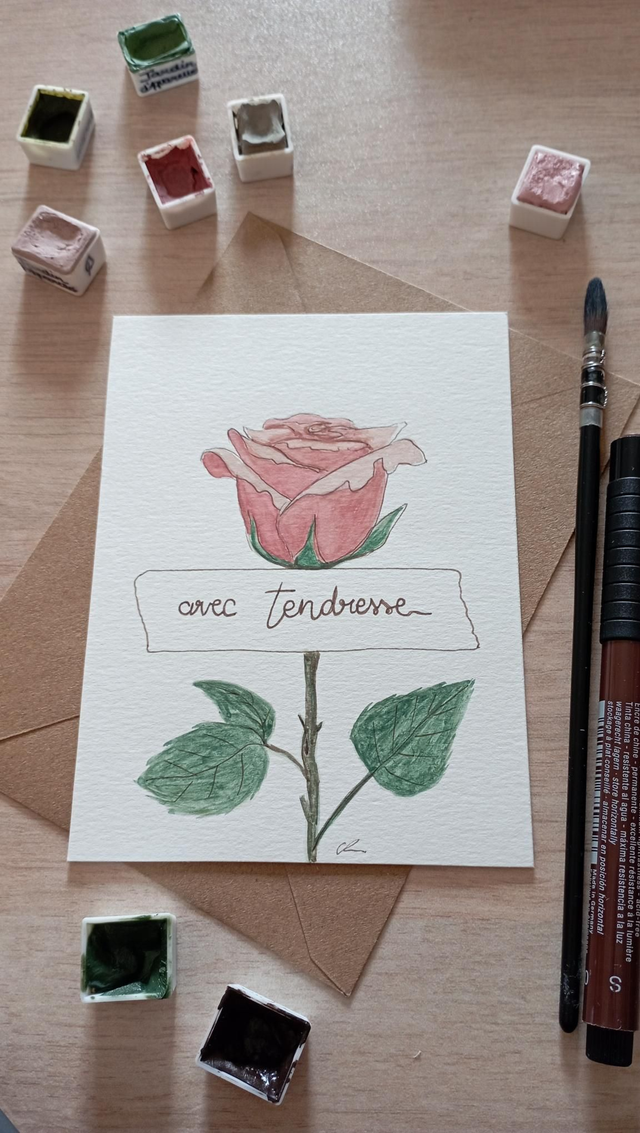 Carte fleur - Tendresse