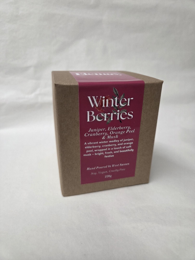 Winter Berries Refillable Glass Jar Soy Wax Candle - ES-024