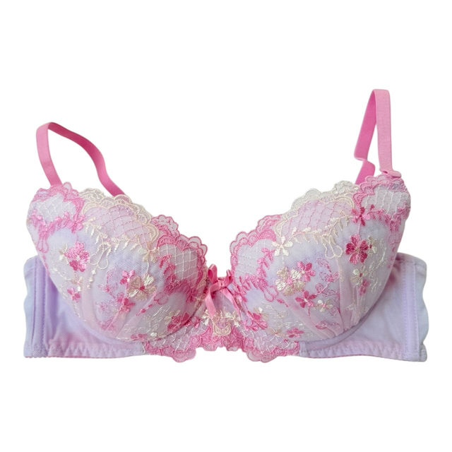purple and pink floral Japanese Bra UK 32B   