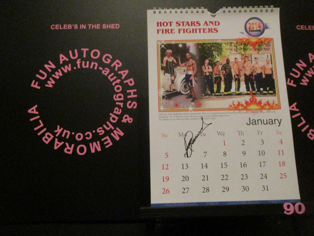 Kevin 'Green Machine' Greenwood - Hot Stars 2014 Autographed Calendar Page (90)