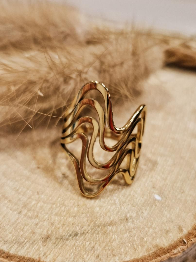 Bague "Vagues" - Modèle doré