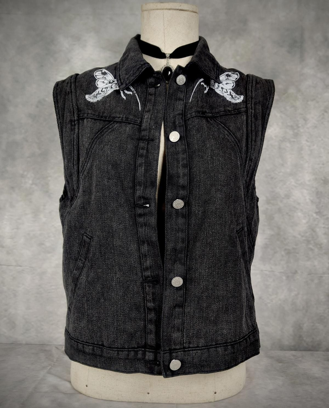 Veste sans manches en jean "Hot Rod Moro"