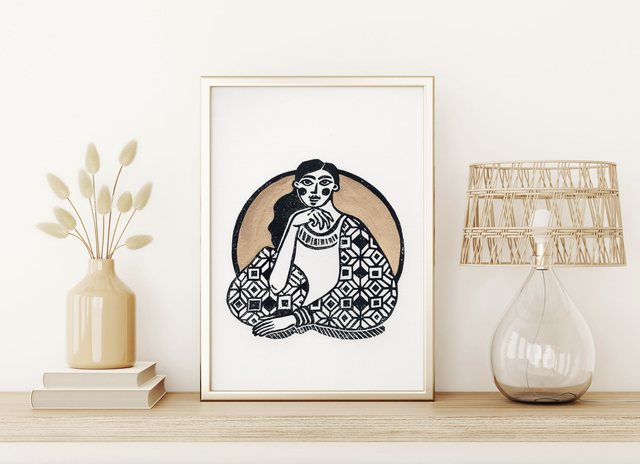 Le songe - Tirage en linogravure