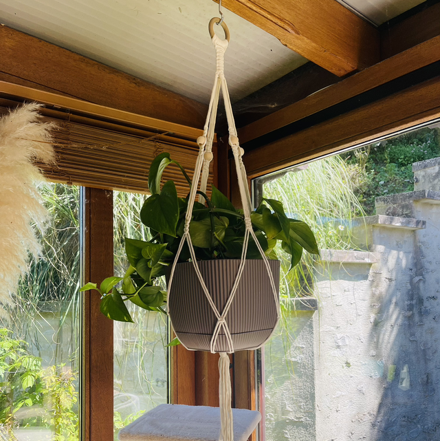 Suspension plante en micro macramé (sans pot ni plante)