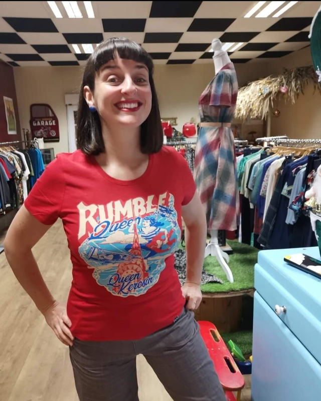 T-shirt rouge "Rumble Queen"