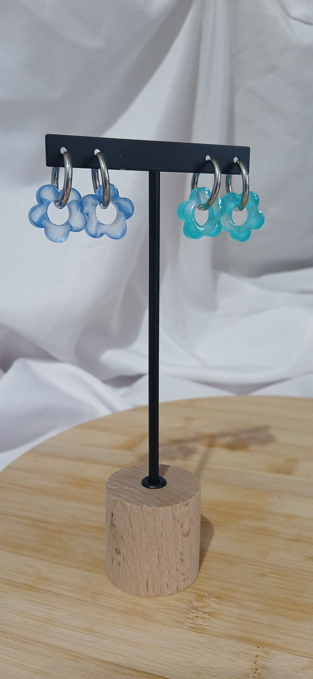 Boucles "Fleur paillettes"