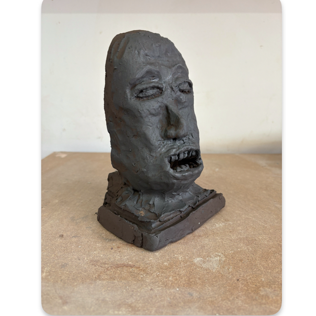 Figure#14, 2025 Abstract black stoneware ceramic art sculpture