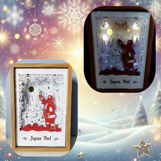 Lightbox &quot;père noël décorant le sapin&quot;